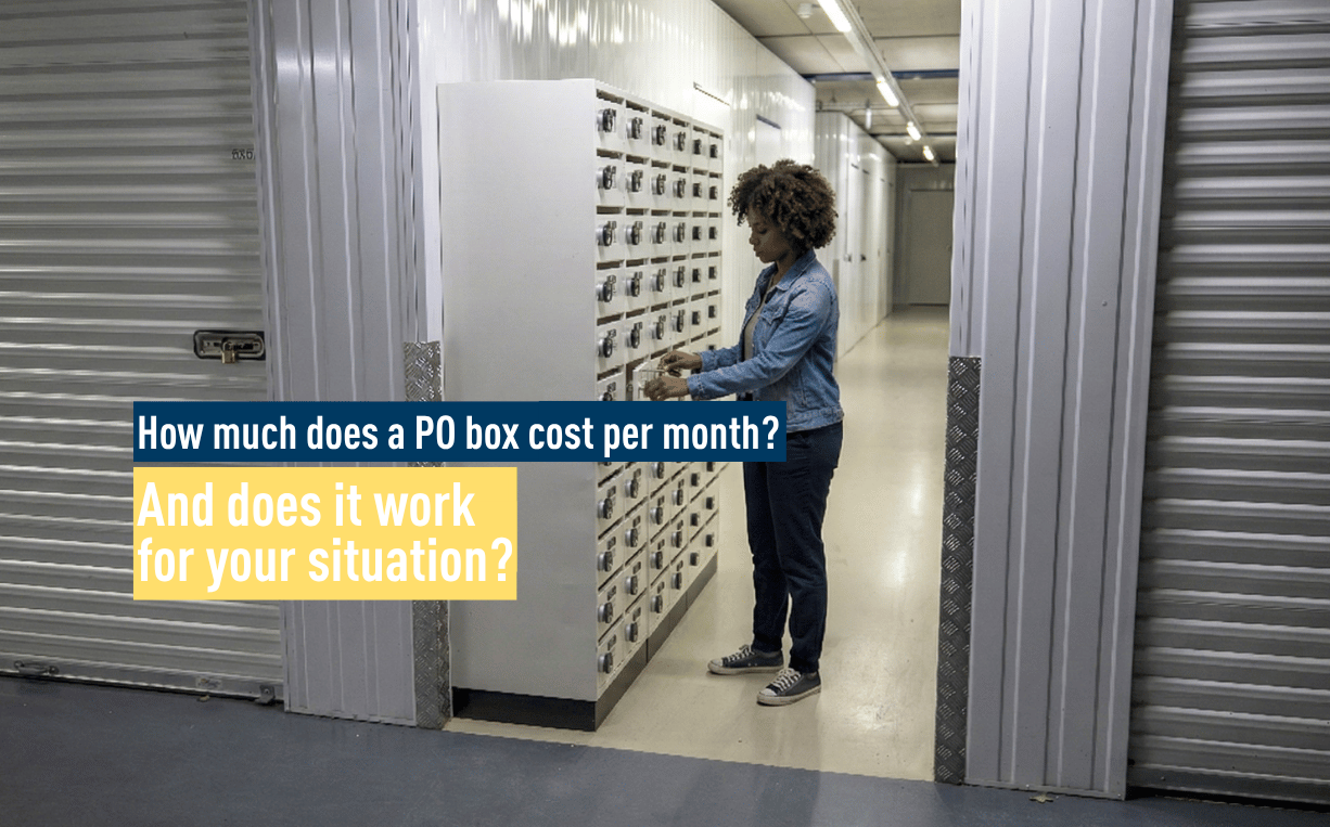 How much does a PO box cost per month?