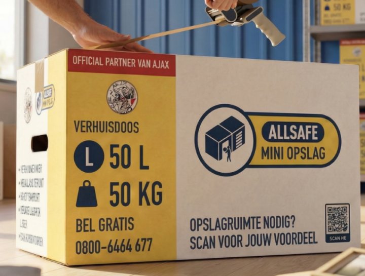 Stevige verhuisdoos met tape