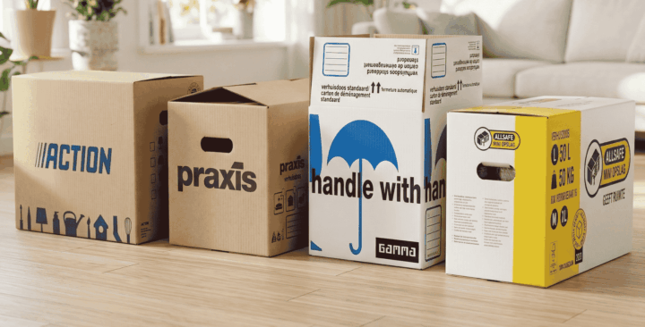 Kwaliteit van verschillende verhuisdozen vergelijken voor een verhuizing.