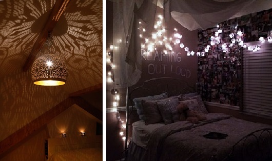 romantische verlichting in de slaapkamer